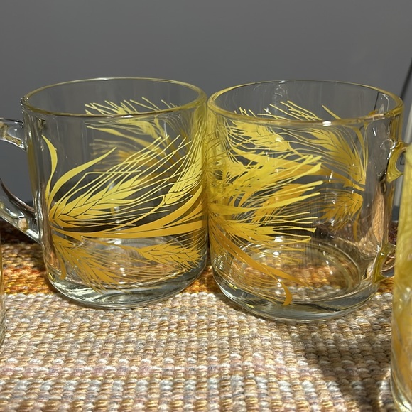 Vintage Like New 4 Libbey Golden Wheat coffee tea mugs cups Libby - Picture 3 of 10